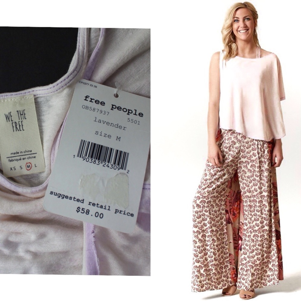 Free People Pluto Lavender One Shoulder Loose Top